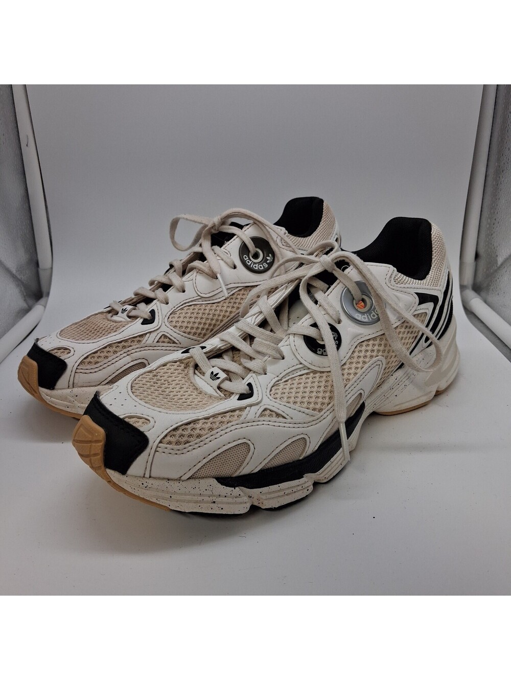 Adidas Originals Temper Run AH0981 Mens Size 9 White Cream Black Retro Sneakers